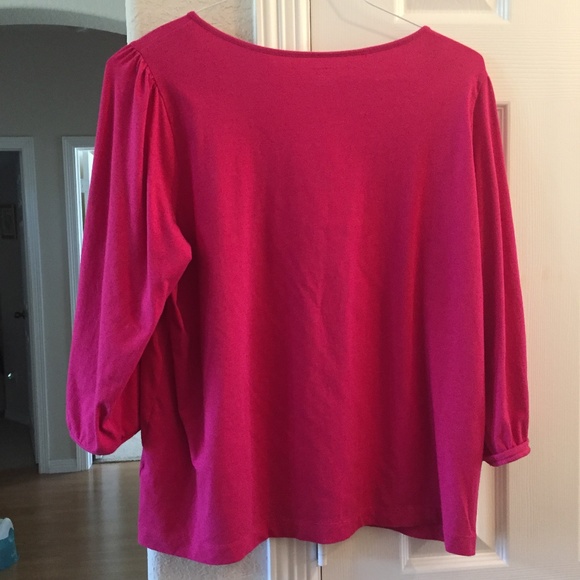 Lands' End 3/4 sleeve cotton blend top XL - Picture 2 of 4